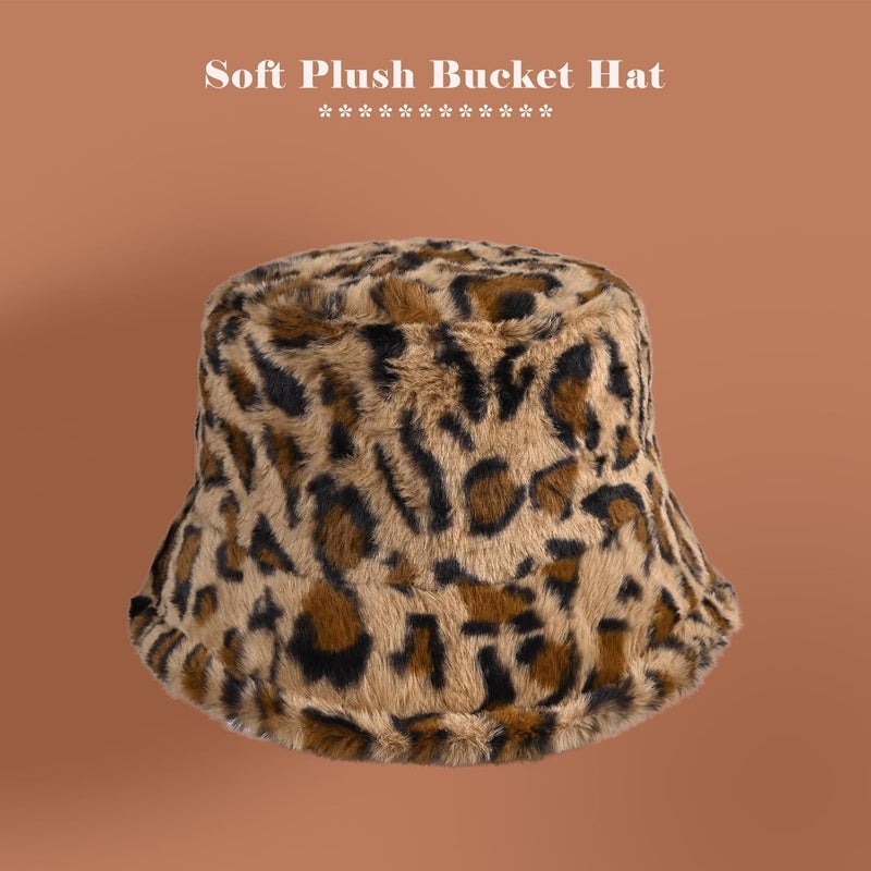 Yonchic Store Winter Soft Faux Fur Plush Bucket Hat, Lovely Fisherman Cap, Fashion Outdoor Thick Warm Sun Cap for Women - Image 3